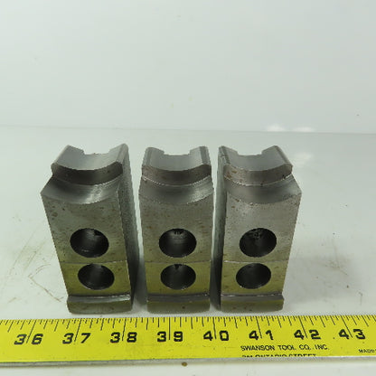 Dillon HW27M8 Soft Lathe Chuck Jaw 1-1/2" x 3-1/2" x 1-3/4" Serrated Lot of 3