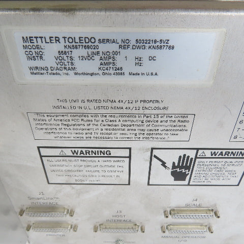 Mettler-Toledo KN587769020 9215 Batchelor Batch Control Terminal Ram No. 0221