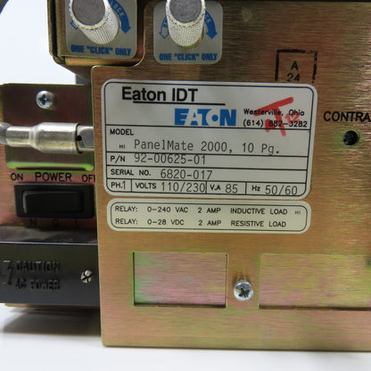 Eaton 92-00625-01 PanelMate 2000 Operator Interface Display Unit 91-00744-05