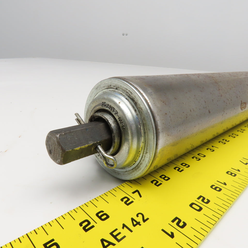 Frantz 2-1/2" OD Gravity Roller Take Up Pulley 18-1/2" Wide 20-3/4" OAL