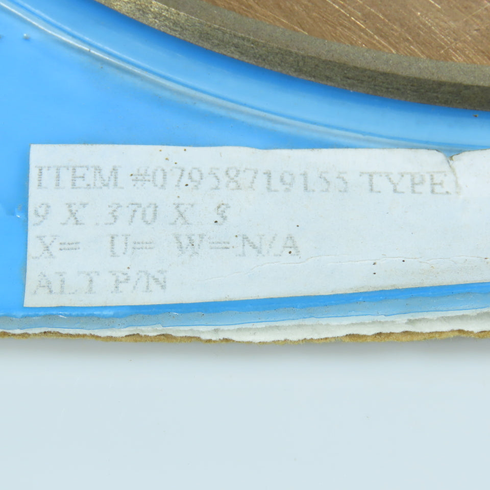 Norton C3B240-WMN-1/8 Diamond Cutting Grinding Wheel 9" x .370" x 3.00"