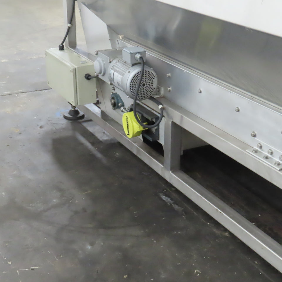 Stainless Steel  Incline Hopper Conveyor 53"H Disc 35.5" Belt 32FPM 220V 3PH