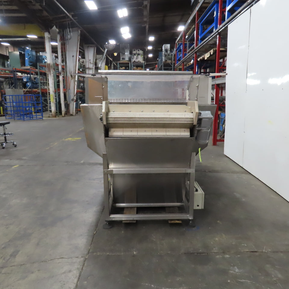 Stainless Steel  Incline Hopper Conveyor 53"H Disc 35.5" Belt 32FPM 220V 3PH