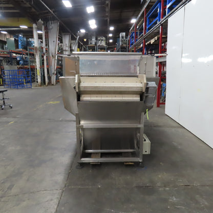 Stainless Steel  Incline Hopper Conveyor 53"H Disc 35.5" Belt 32FPM 220V 3PH