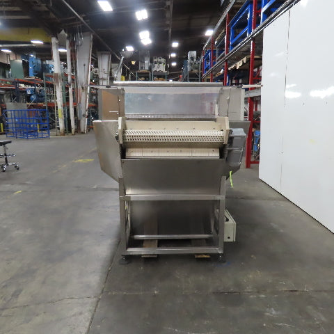 Stainless Steel  Incline Hopper Conveyor 53"H Disc 35.5" Belt 32FPM 220V 3PH