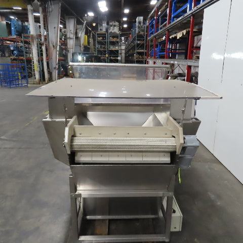 Stainless Steel  Incline Hopper Conveyor 53"H Disc 35.5" Belt 32FPM 220V 3PH