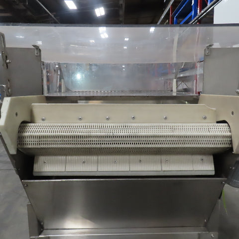 Stainless Steel  Incline Hopper Conveyor 53"H Disc 35.5" Belt 32FPM 220V 3PH