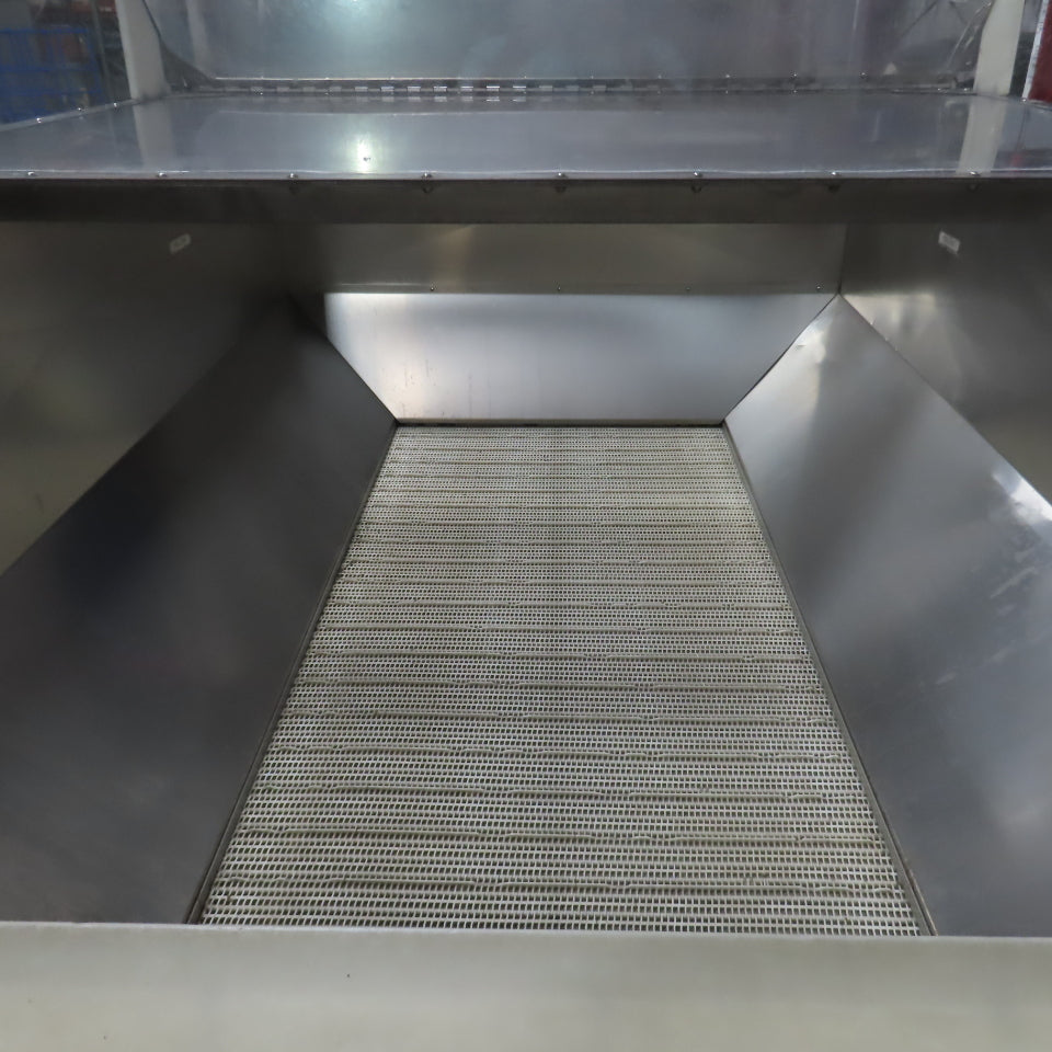 Stainless Steel  Incline Hopper Conveyor 53"H Disc 35.5" Belt 32FPM 220V 3PH
