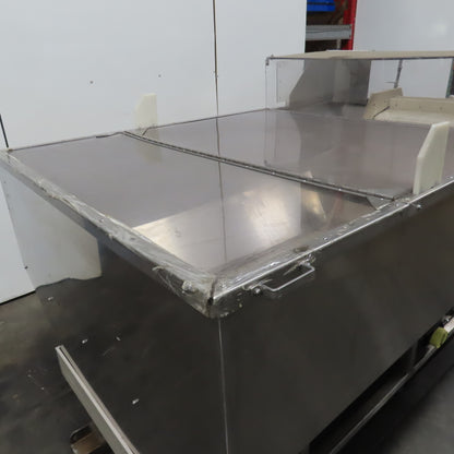 Stainless Steel  Incline Hopper Conveyor 53"H Disc 35.5" Belt 32FPM 220V 3PH