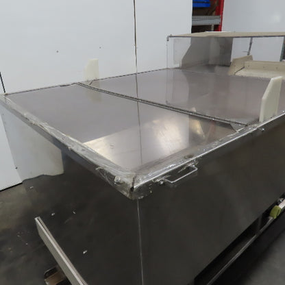 Stainless Steel  Incline Hopper Conveyor 53"H Disc 35.5" Belt 32FPM 220V 3PH