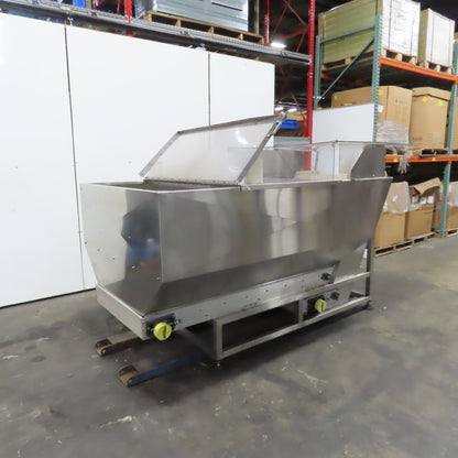 Stainless Steel  Incline Hopper Conveyor 53"H Disc 35.5" Belt 32FPM 220V 3PH