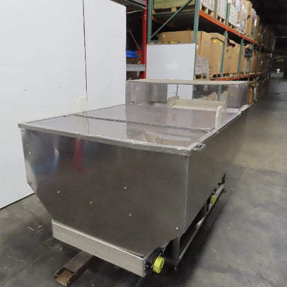 Stainless Steel  Incline Hopper Conveyor 53"H Disc 35.5" Belt 32FPM 220V 3PH