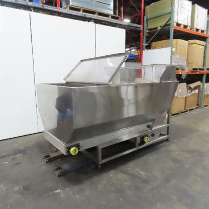 Stainless Steel  Incline Hopper Conveyor 53"H Disc 35.5" Belt 32FPM 220V 3PH