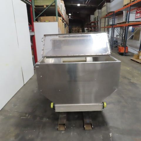 Stainless Steel  Incline Hopper Conveyor 53"H Disc 35.5" Belt 32FPM 220V 3PH