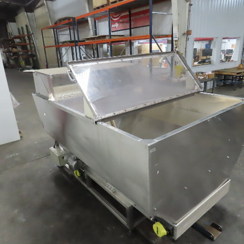 Stainless Steel  Incline Hopper Conveyor 53"H Disc 35.5" Belt 32FPM 220V 3PH