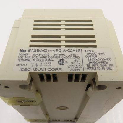 Idec FC1A-C2A1E Micro-1 100-240V Programmable I/O Module