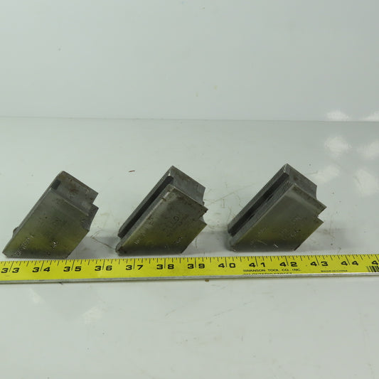 Dillon HW27M8P Soft Lathe Chuck Jaw 1-1/2" x 3-3/8" x 1-7/8" Serrated Lot of 3