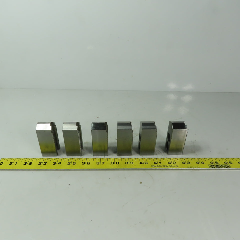 Soft Lathe Chuck Jaw 1-1/2" x 2-5/8" x 1-1/2" Serrated Lot of 6