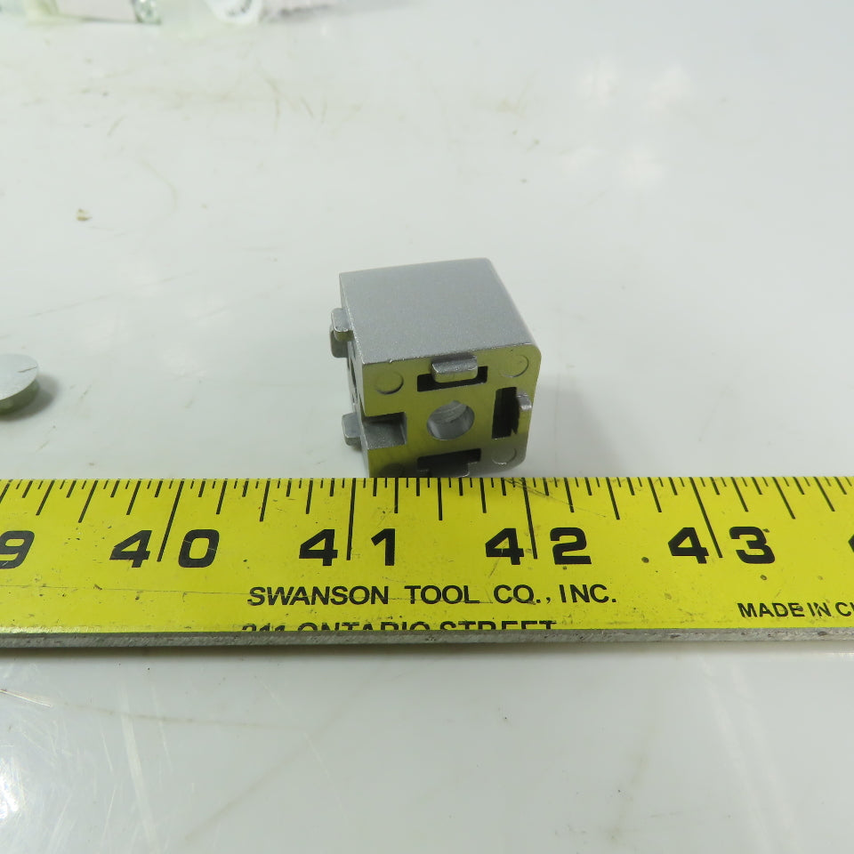 093WW252N06 Corner Cube Connector For 1" T Slot Extrusion 2 Hole Lot of 4