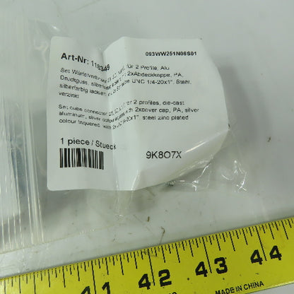 093WW252N06 Corner Cube Connector For 1" T Slot Extrusion 2 Hole Lot of 4