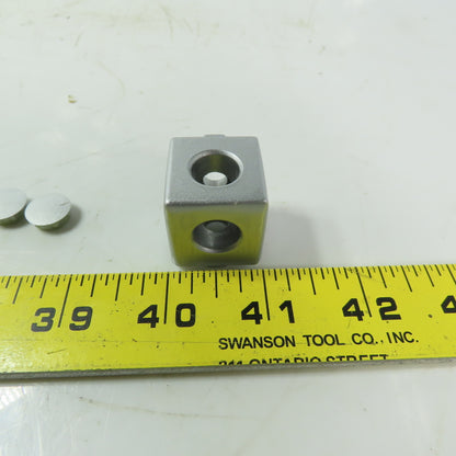 093WW252N06 Corner Cube Connector For 1" T Slot Extrusion 2 Hole Lot of 4
