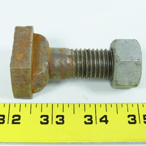 3/4"-10 x 2-1/2" Black Oxide T-Slot Bolt 3/4" Slot Width W/Nut Lot of 3