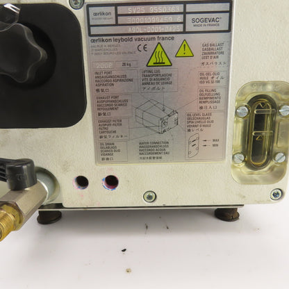 Oerlikon A90L-0001-0425 SV25 9550363 Rotary Vane Laser Vacuum Pump 0.90kW 200V