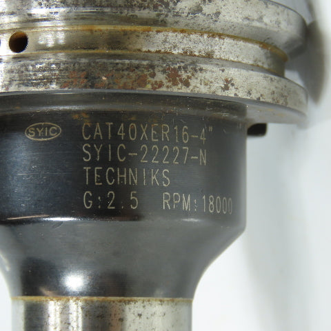 Techniks SYIC-2227-N CAT40XER16-4 Collet Chuck Tool Holder 18,000 RPM