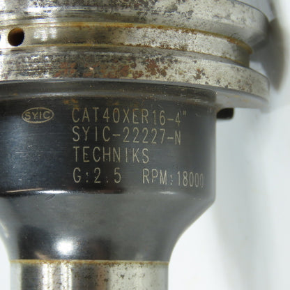 Techniks SYIC-2227-N CAT40XER16-4 Collet Chuck Tool Holder 18,000 RPM