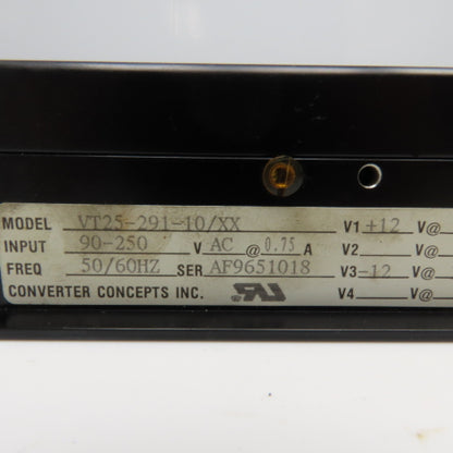 Converter Concept VT25-291-10 90-250VAC Input +/-12VDC Output Power Supply