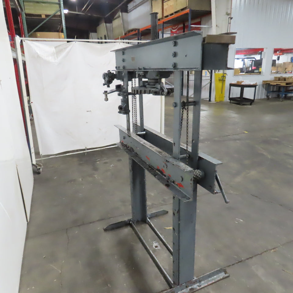Manley Manual Mechanical Screw Press 12-1/4" Stroke In Center Adjustable Height