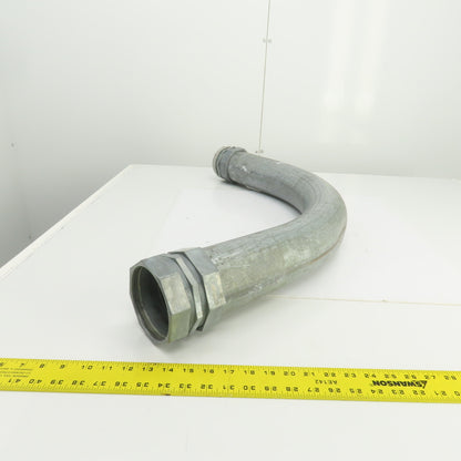 Regal 609 3-1/2" 90° Ridgid Galvanized Steel Conduit W/Threaded Connector Ends