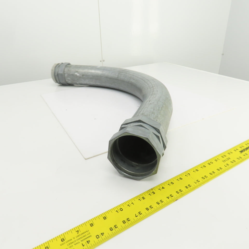 Regal 609 3-1/2" 90° Ridgid Galvanized Steel Conduit W/Threaded Connector Ends
