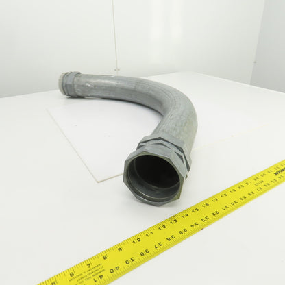 Regal 609 3-1/2" 90° Ridgid Galvanized Steel Conduit W/Threaded Connector Ends