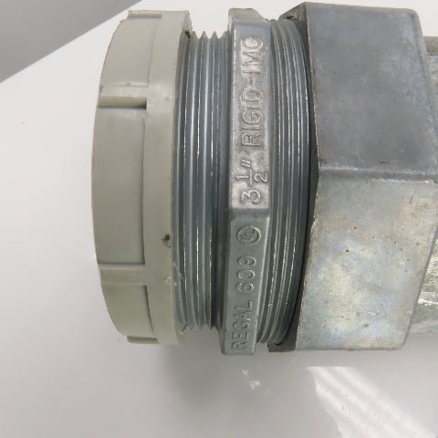 Regal 609 3-1/2" 90° Ridgid Galvanized Steel Conduit W/Threaded Connector Ends