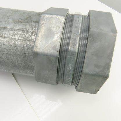 Regal 609 3-1/2" 90° Ridgid Galvanized Steel Conduit W/Threaded Connector Ends