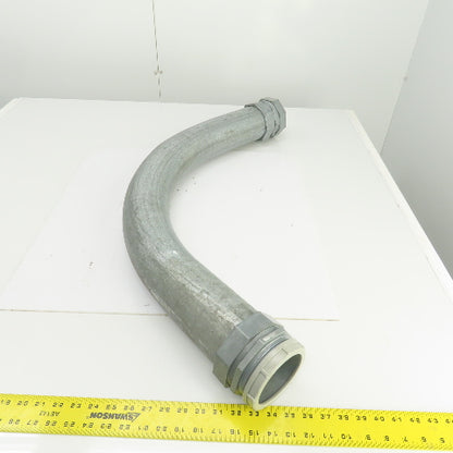 Regal 609 3-1/2" 90° Ridgid Galvanized Steel Conduit W/Threaded Connector Ends