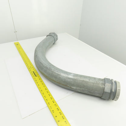 Regal 609 3-1/2" 90° Ridgid Galvanized Steel Conduit W/Threaded Connector Ends