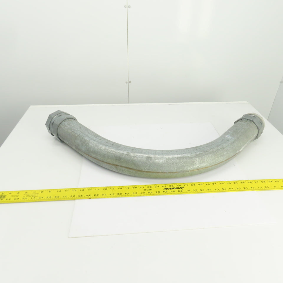 Regal 609 3-1/2" 90° Ridgid Galvanized Steel Conduit W/Threaded Connector Ends