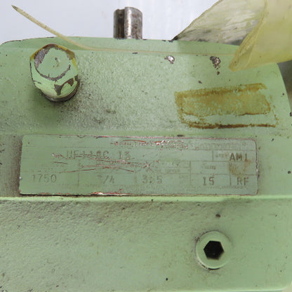 Boston UF-118C-15 15:1 Ratio Right Angle Gearbox 1750RPM Input 355 Torq Lbs