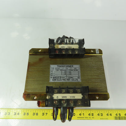 GOMI Electric E2565-254-509 800VA Transformer 1Ph 200-220V Pri 100-110 Sec