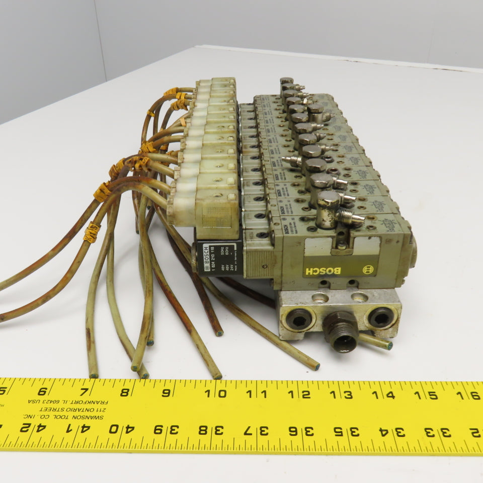 Bosch 0 820 022 994 Hydraulic Solenoid 2 Way 11 Valve Bank Assembly 24/48V Coil