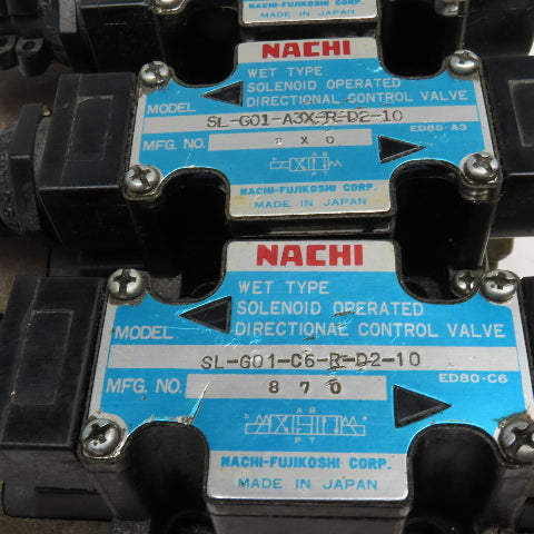Nachi SL-G01-A3X-R-D2-10 Hydraulic Valve Bank Manifold  4/2 Way 24VDC Coil
