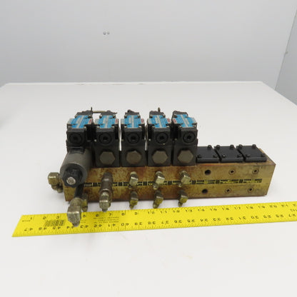 Nachi SL-G01-A3X-R-D2-10 Hydraulic Valve Bank Manifold  4/2 Way 24VDC Coil