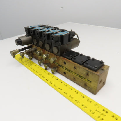 Nachi SL-G01-A3X-R-D2-10 Hydraulic Valve Bank Manifold  4/2 Way 24VDC Coil