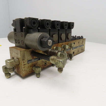 Nachi SL-G01-A3X-R-D2-10 Hydraulic Valve Bank Manifold  4/2 Way 24VDC Coil