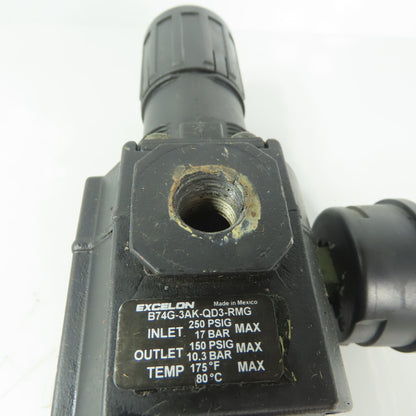 Norgren Excelon B74G-3AK-RMG 3/8" NPT Compressed Air Pressure Regulator Filter