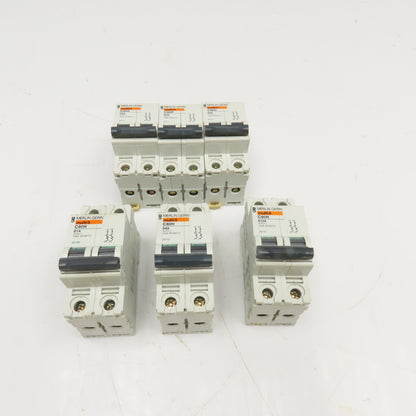Merlin Gerin C60H Multi 9 415V 2A, 1A, 10A 2 Pole Circuit Breaker Mixed Lot Of 6