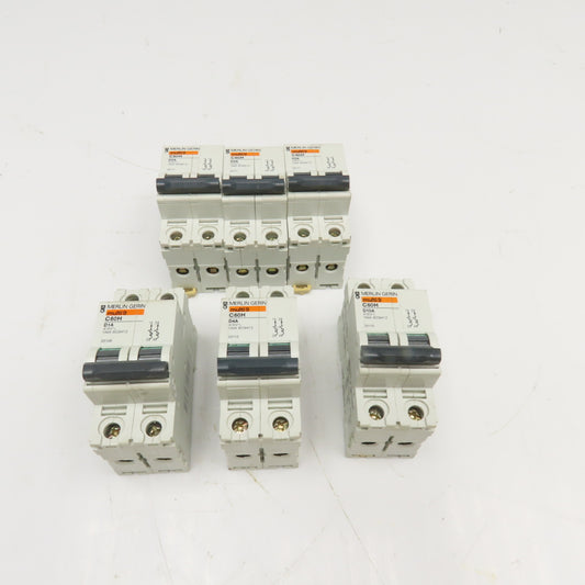 Merlin Gerin C60H Multi 9 415V 2A, 1A, 10A 2 Pole Circuit Breaker Mixed Lot Of 6