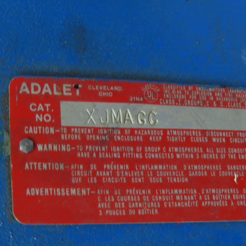 Adalet XJMAGC 8" x 8" x 6" Explosion Proof Enclosure W/Dwyer Switch 1950-0-2F